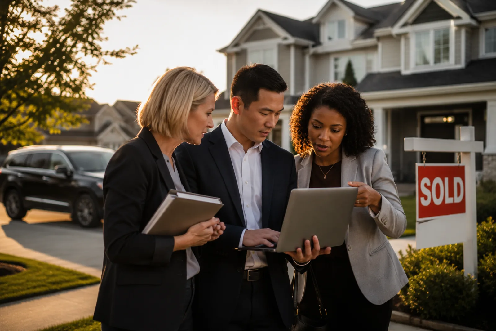 Loan officer texting a borrower a review request after a mortgage closing